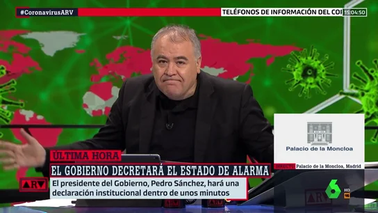 El mensaje de Ferreras a los medios que criticaban la cobertura del coronavirus en televisión El mensaje de Ferreras a los medios que criticaban la cobertura del coronavirus en televisión