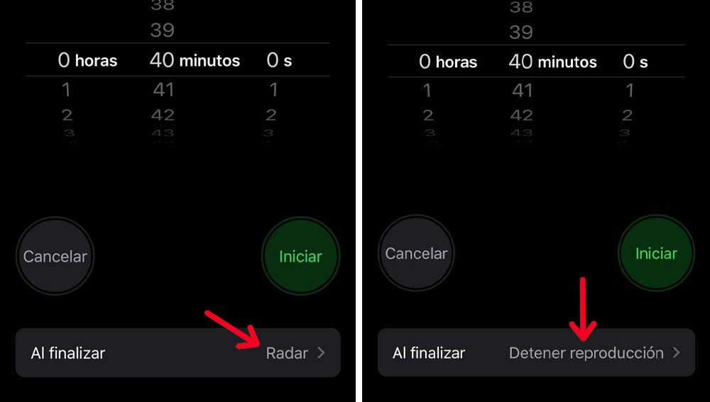 Detener automáticamente la reproducción en tu iPhone