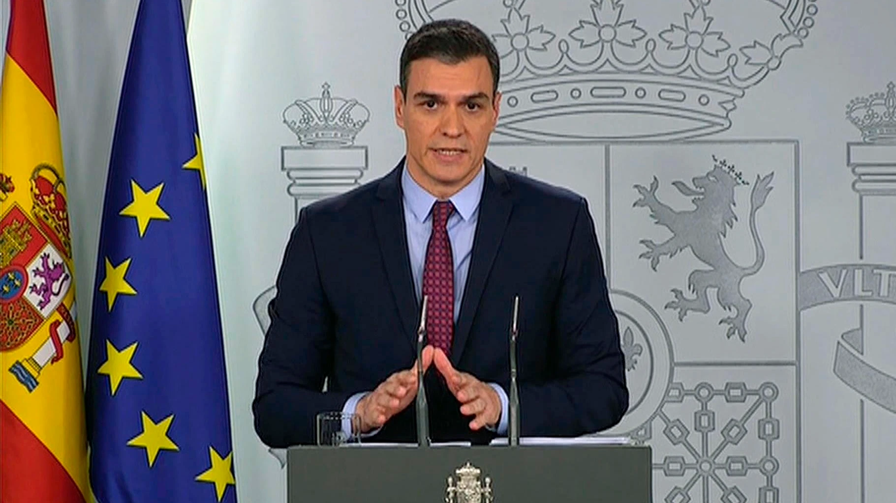 Pedro Sánchez, durante un discurso