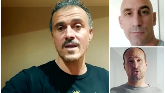 Luis Enrique, Luis Rubiales y Mateu Lahoz Luis Enrique, Luis Rubiales y Mateu Lahoz