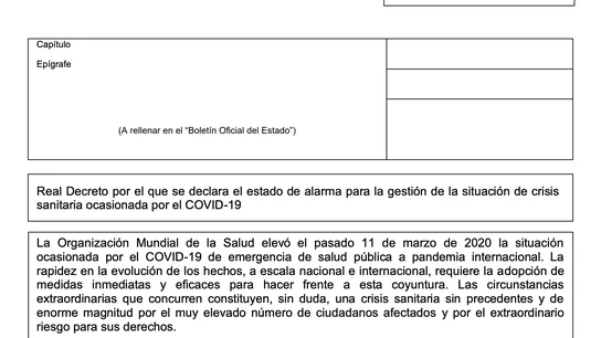 Imagen del borrador del Real Decreto filtrado Imagen del borrador del Real Decreto filtrado