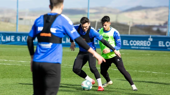 Lucas Pérez, en un entrenamiento Lucas Pérez, en un entrenamiento