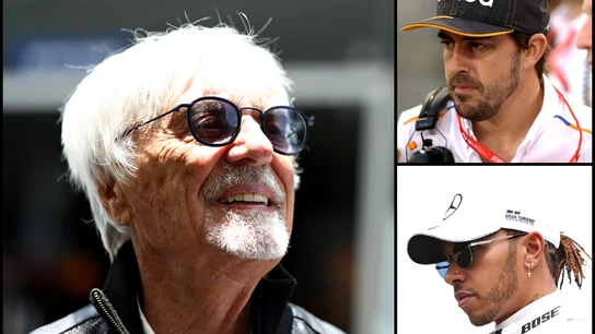Bernie Ecclestone, con Fernando Alonso y Lewis Hamilton Bernie Ecclestone, con Fernando Alonso y Lewis Hamilton