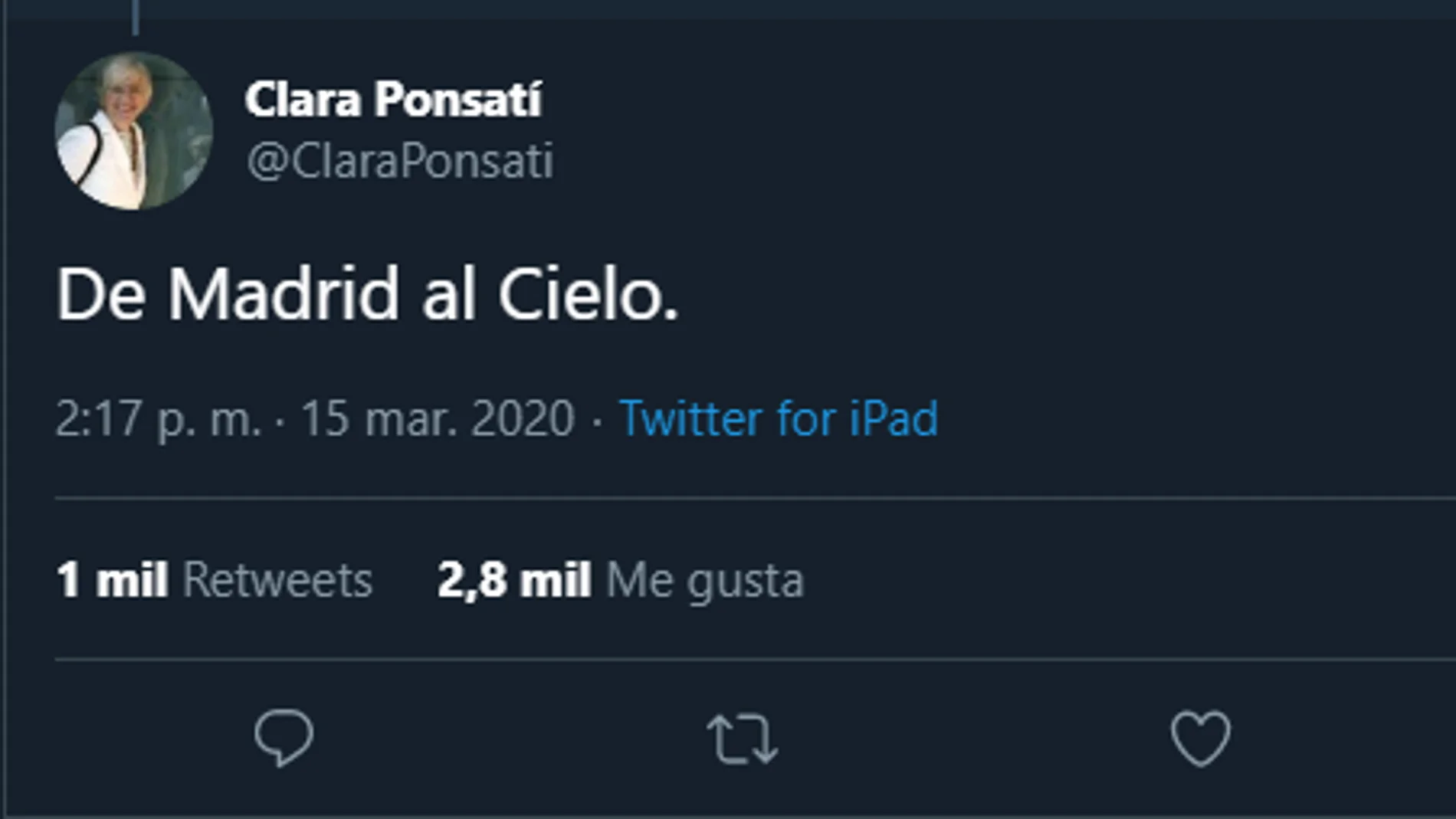 El polémico tuit de Clara Ponsatí