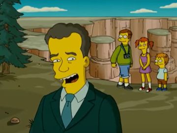 Tom Hanks, durante la película de Los Simpson Tom Hanks, durante la película de Los Simpson