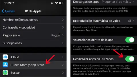 Desinstalación de 'apps' no utilizadas Desinstalación de 'apps' no utilizadas