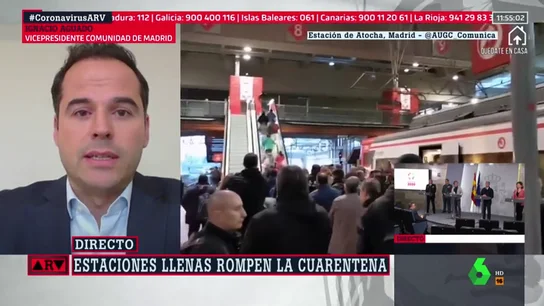 Aguado, tras las aglomeraciones en Cercanías: "Mañana no podemos volver a ver imágenes como las de hoy" Aguado, tras las aglomeraciones en Cercanías: "Mañana no podemos volver a ver imágenes como las de hoy"