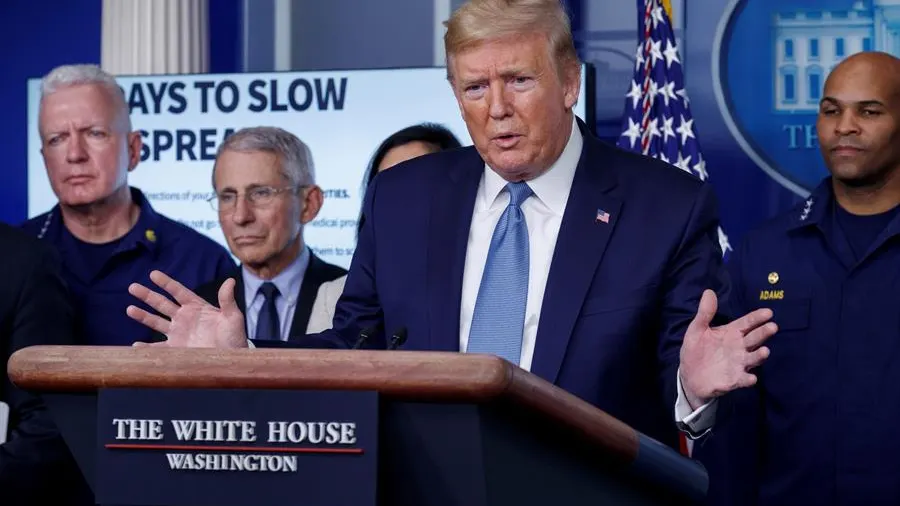 Donald Trump, desde la sala de prensa de la Casa Blanca