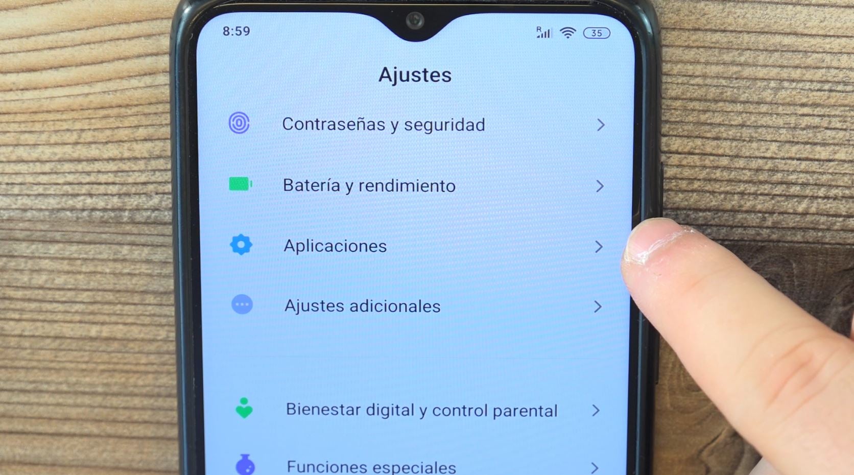 Deshabilitar aplicaciones