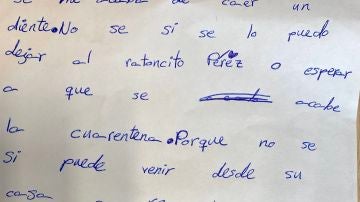 Carta de una niña sobre el ratoncito Pérez