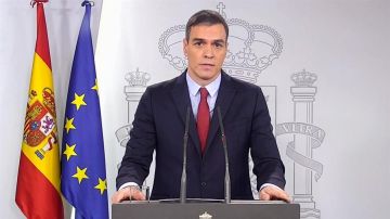 Pedro Sánchez, en una declaración institucional en el Palacio de la Moncloa