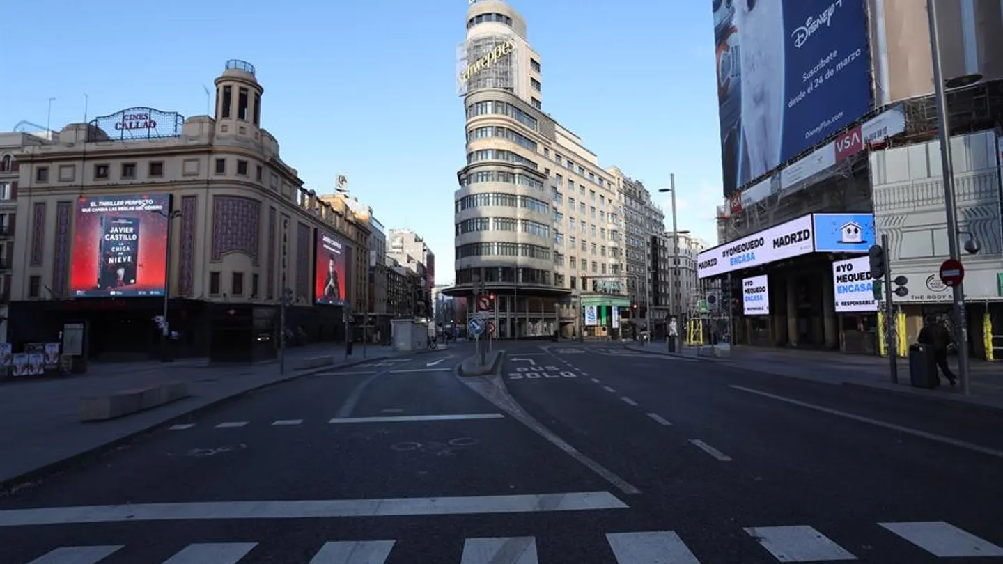 Estado que presenta la madrileña Plaza del Callao Estado que presenta la madrileña Plaza del Callao