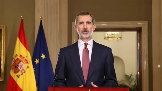 El Rey durante su mensaje a la nación El Rey durante su mensaje a la nación