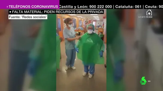 Sanitarios de Soria usan bolsas de basura para protegerse del coronavirus Sanitarios de Soria usan bolsas de basura para protegerse del coronavirus