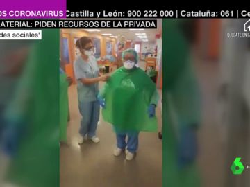 Sanitarios de Soria usan bolsas de basura para protegerse del coronavirus Sanitarios de Soria usan bolsas de basura para protegerse del coronavirus