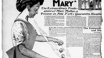 Ilustración que publicó The New York American en 1909 sobre Mary Mallon