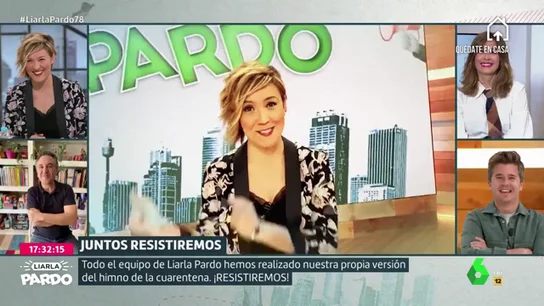 El equipo de Liarla Pardo se une para cantar 'Resistiré', el himno de la cuarentena por el coronavirus: "Como los cantantes de verdad, pero mal" El equipo de Liarla Pardo se une para cantar 'Resistiré', el himno de la cuarentena por el coronavirus: "Como los cantantes de verdad, pero mal"