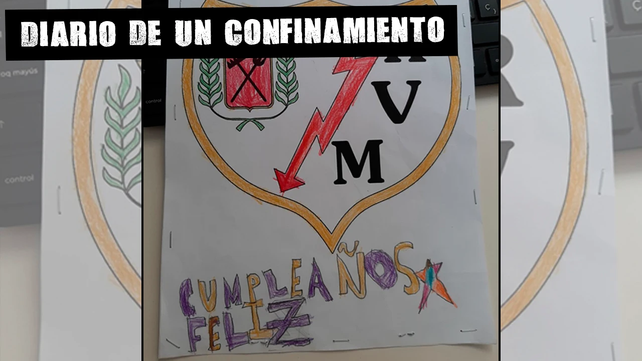 Cumpleaños feliz en el escudo del Rayo Vallecano