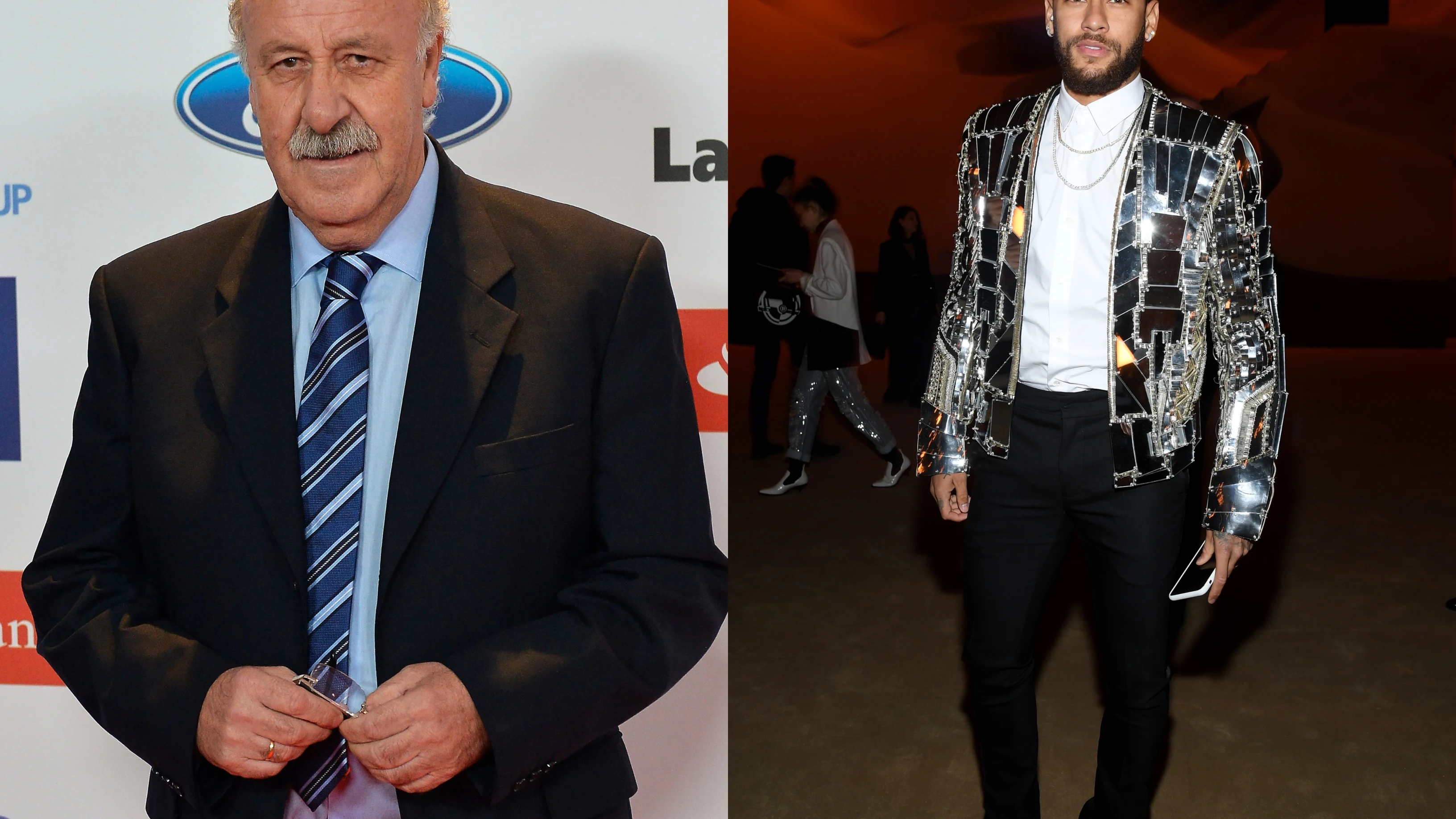 Del Bosque y Neymar Jr.