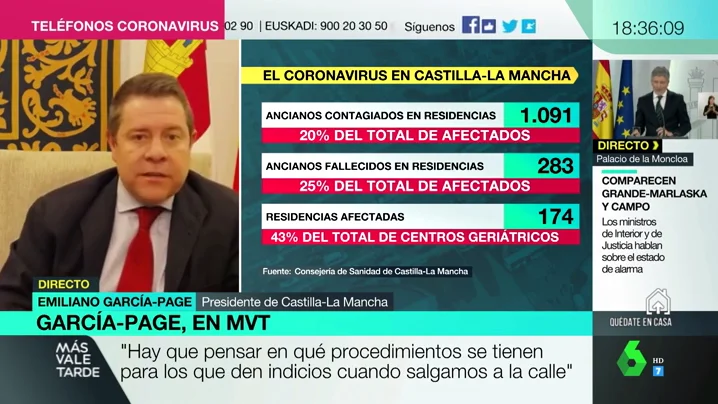 García-Page: "El que quiera hablar de éxito en la gestión de una crisis con miles de muertos se equivoca, es un fracaso siempre"