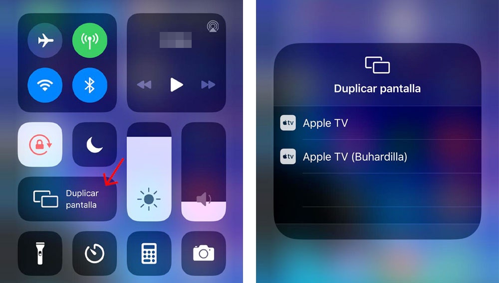 Duplicar pantalla del iPhone en Apple TV.