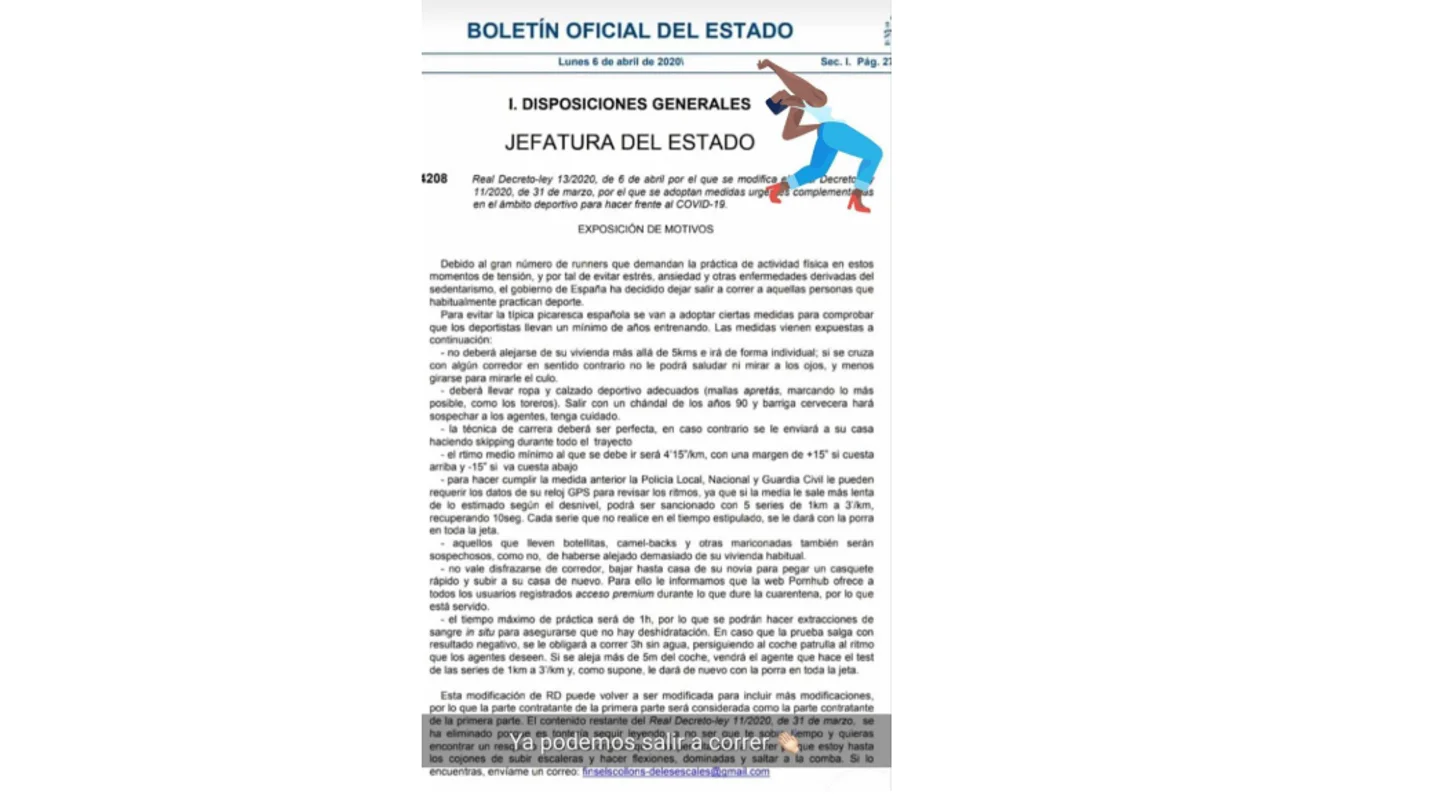 Captura del BOE modificado que circula por redes sociales Captura del BOE modificado que circula por redes sociales