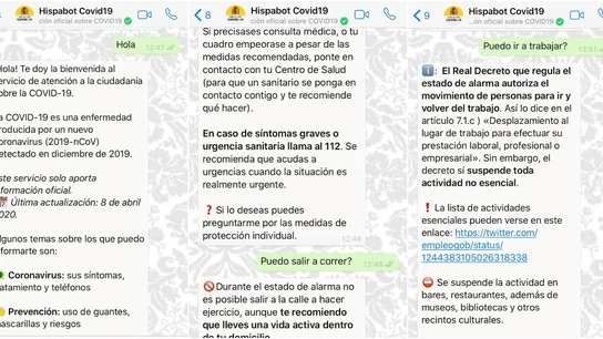 Así funciona el canal de Whatsapp sobre el coronavirus Así funciona el canal de Whatsapp sobre el coronavirus