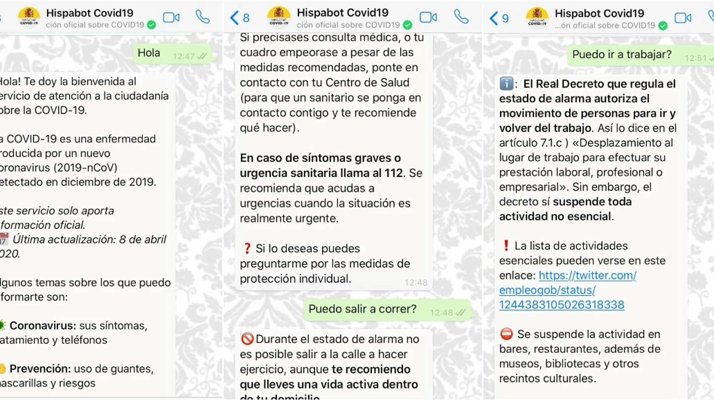 Así funciona el canal de Whatsapp sobre el coronavirus Así funciona el canal de Whatsapp sobre el coronavirus