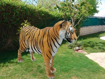 El tigre en un jardín