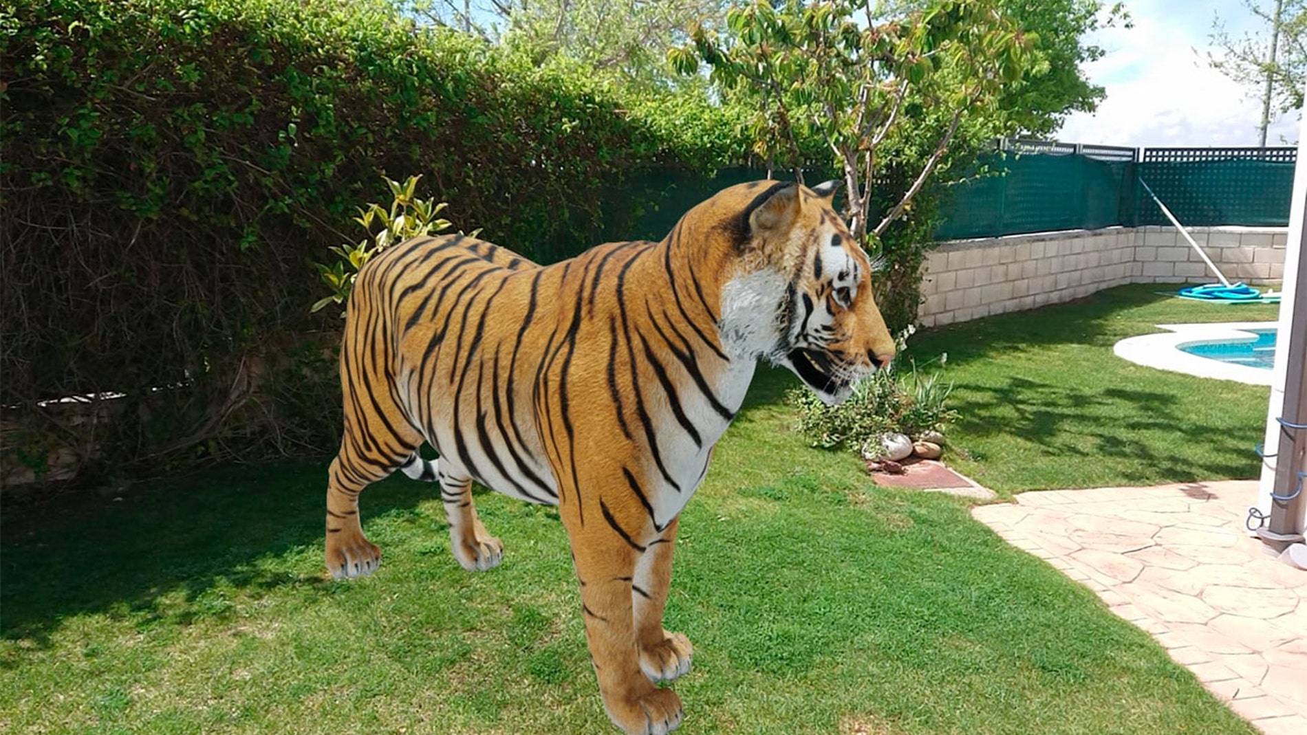 El tigre en un jardín