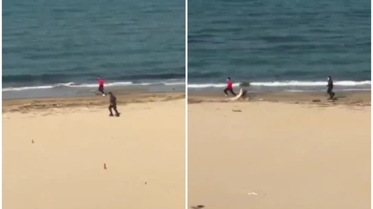 Un 'runner' escapa de un policía Un 'runner' escapa de un policía