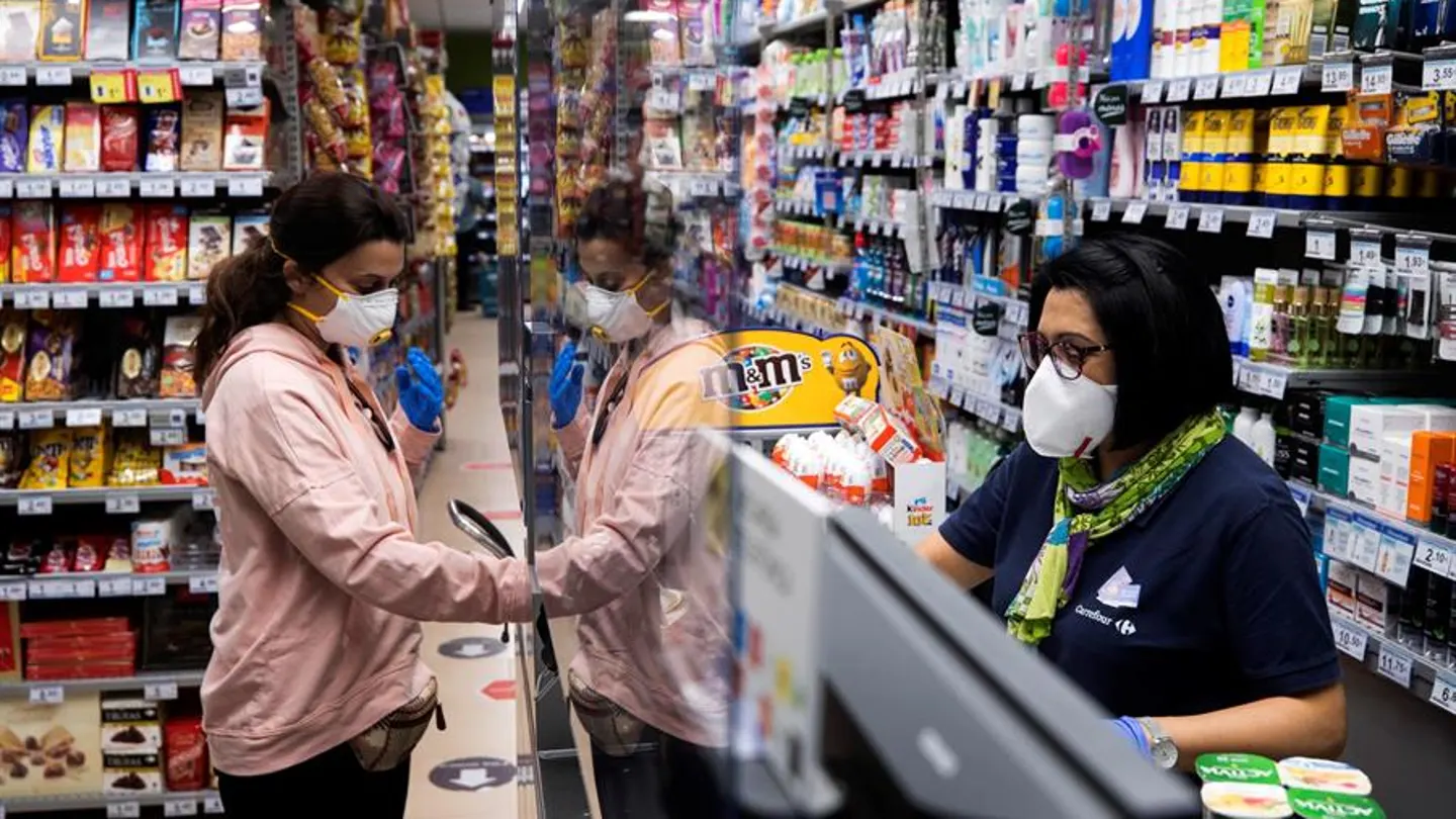 Supermercado en Murcia durante la crisis del coronavirus Supermercado en Murcia