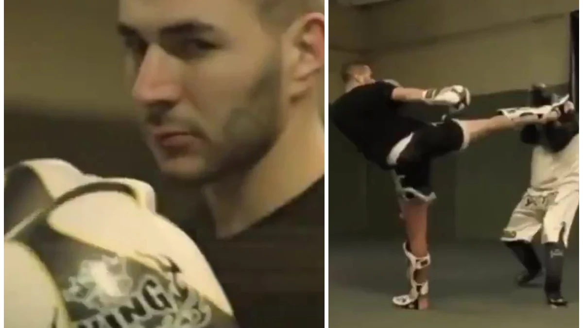 Benzema, practicando muay thai