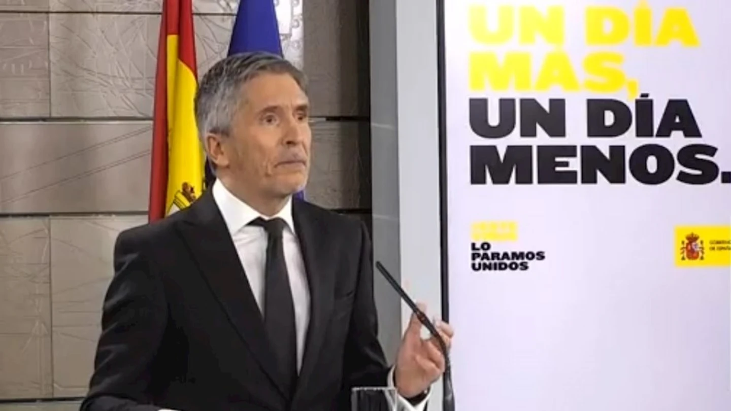 Imagen de archivo de una comparecencia de Grande-Marlaska en Moncloa Comparecencia de Grande-Marlaska en Moncloa