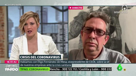 Fernández de Mesa (CEOE): "Si el confinamiento se extiende podría aumentar el paro en un millón de personas" Fernández de Mesa (CEOE): "Si el confinamiento se extiende podría aumentar el paro en un millón de personas"