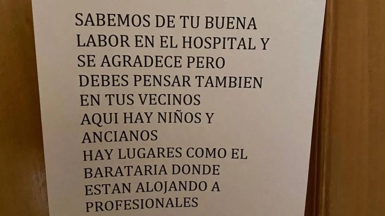 La nota de un vecino a un sanitario en Alcázar de San Juan