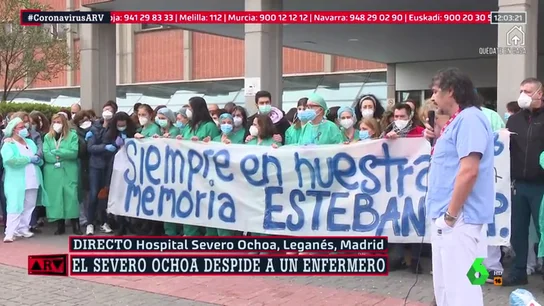 Homenaje a un enfermero del Hospital Severo Ochoa fallecido con coronavirus Homenaje a un enfermero del Hospital Severo Ochoa fallecido con coronavirus