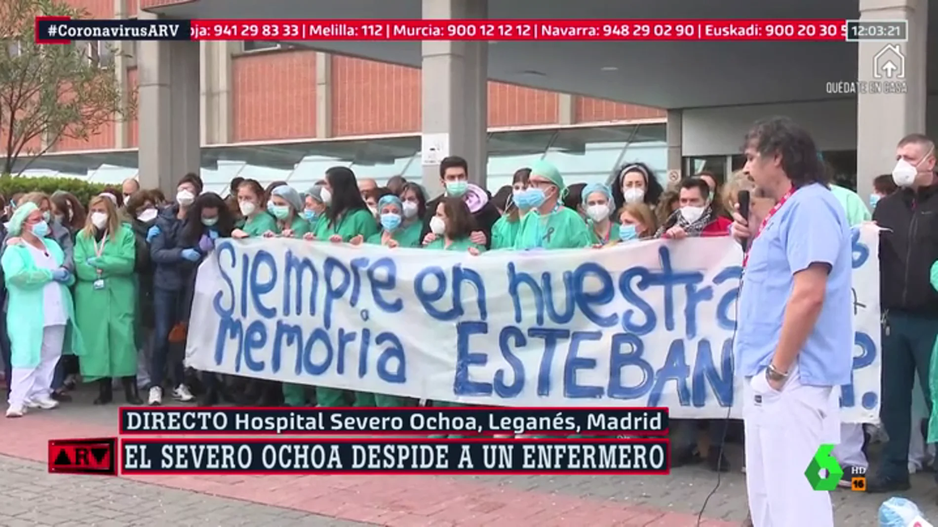 Homenaje a un enfermero del Hospital Severo Ochoa fallecido con coronavirus
