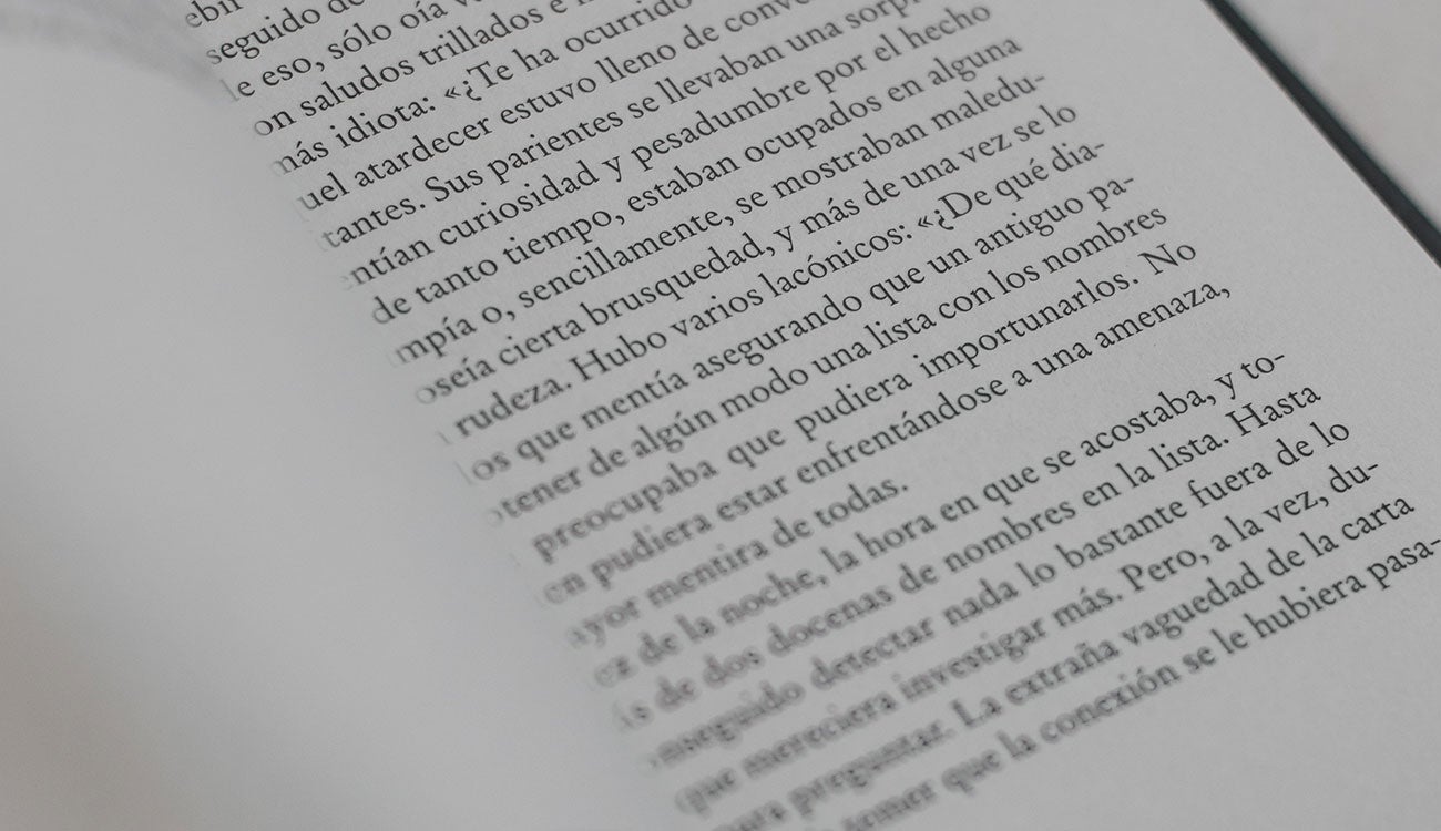 Texto en un libro