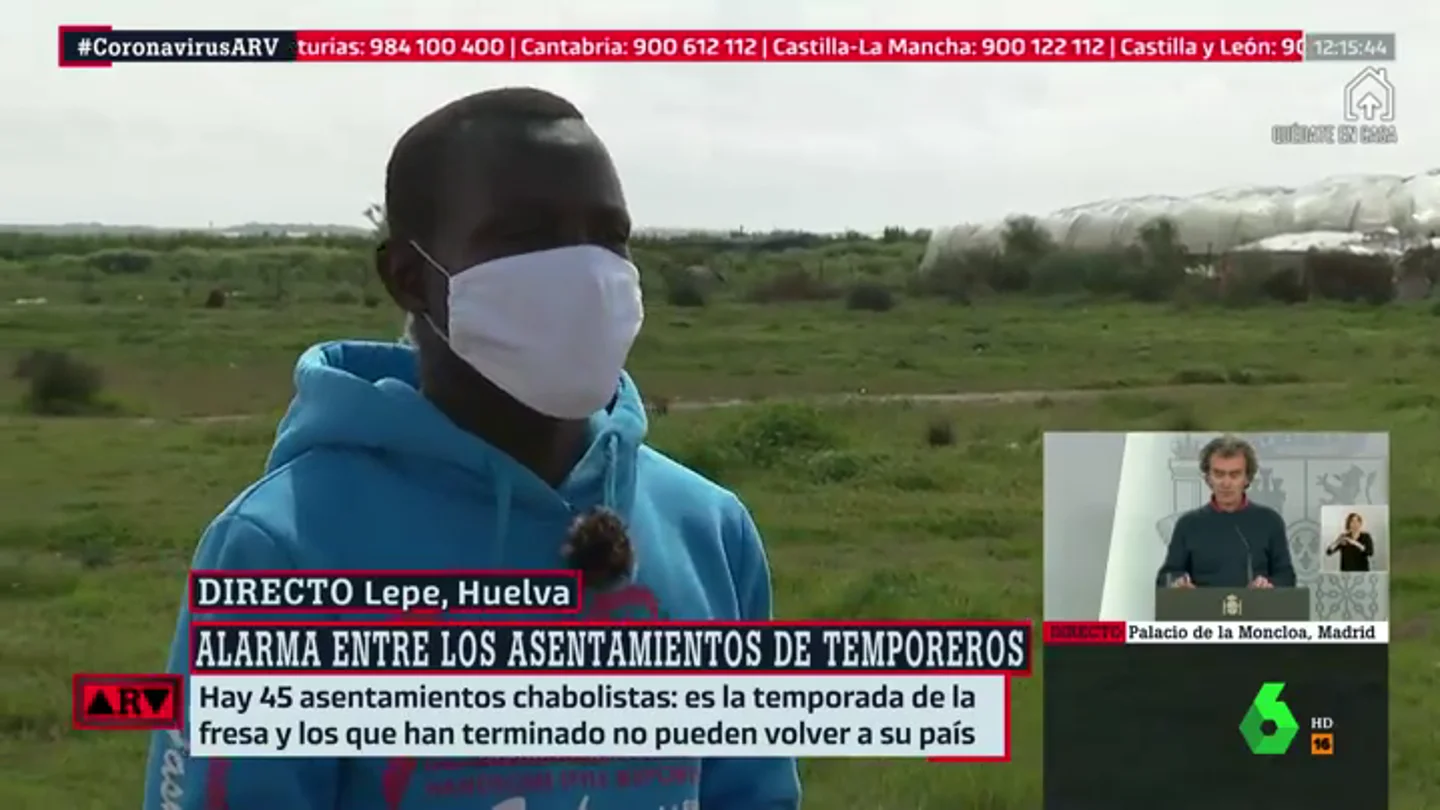 Confinamiento en un asentamiento chabolista de temporeros en Lepe Confinamiento en un asentamiento chabolista de temporeros en Lepe