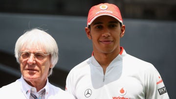 Bernie Ecclestone y Lewis Hamilton