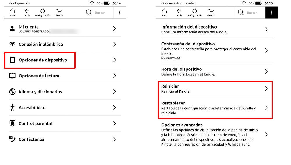 Así de sencillo se puede reiniciar o restablecer el Kidle