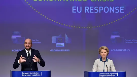 La presidenta de la Comisión Europea, Ursula von der Leyen y el presidente del Consejo, Charles Michel. La presidenta de la Comisión Europea, Ursula von der Leyen y el presidente del Consejo, Charles Michel.