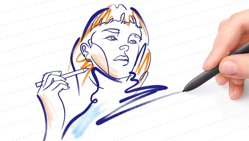 El S Pen del Samsung Galaxy Tab S6 Lite en acción