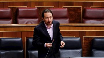 El vicepresidente segundo, Pablo Iglesias, en la sesión de control