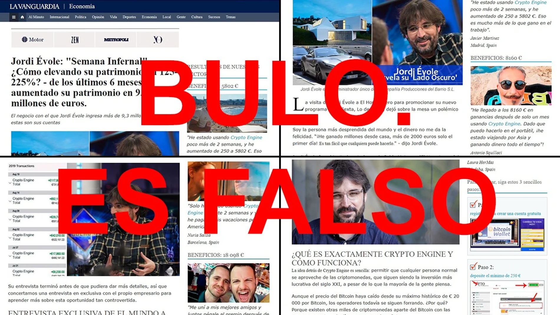 Informaciones falsas que relacionan a Jordi Évole con una estafa de criptomonedas