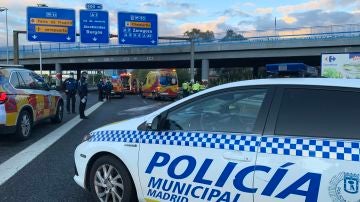 Los servicios de emergencias en el lugar del accidente