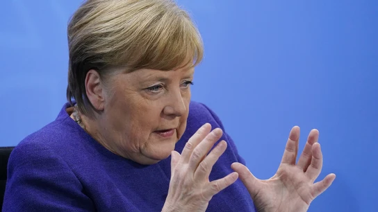 La canciller alemana, Angela Merkel, durante una comparecencia La canciller alemana, Angela Merkel, durante una comparecencia
