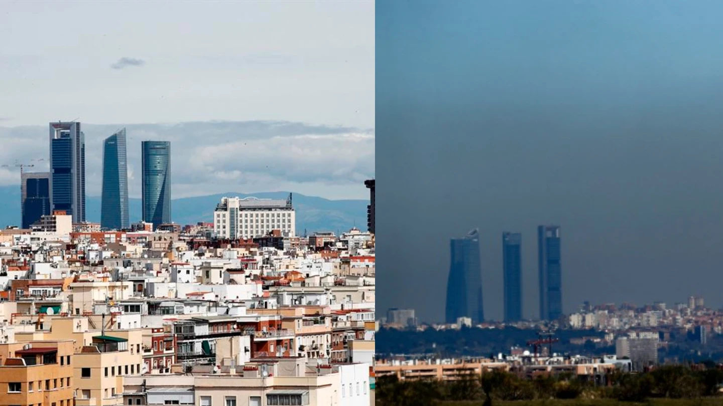El cielo de Madrid limpio durante el confinamiento El cielo de Madrid limpio durante el confinamiento