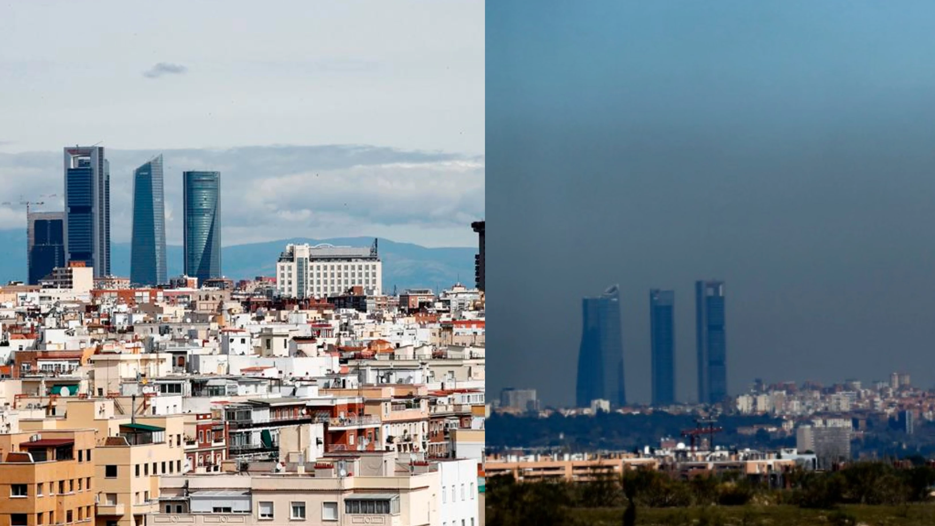 El cielo de Madrid limpio durante el confinamiento